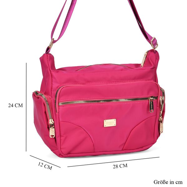 Stylische Umhängetasche mit verstellbarem Gurt und RFID-Schutz, Pink image number 6