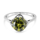 LUSTRO STELLA Peridot Zirkonia Ring 925 Silber platiniert (Größe 18.00) ca. 3,35 ct
