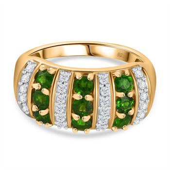 Nat&uuml;rlicher Chromdiopsid und Zirkon-Ring - 1,66 ct.