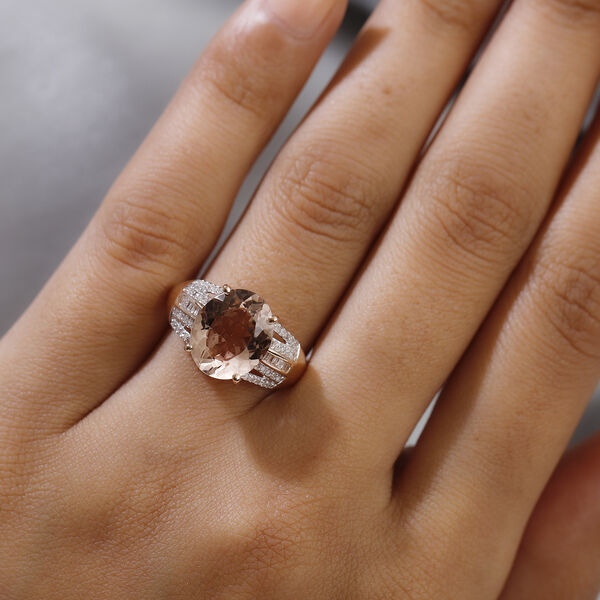 AAA Morganit und Diamant Ring 585 Roségold  ca. 5,03 ct image number 3