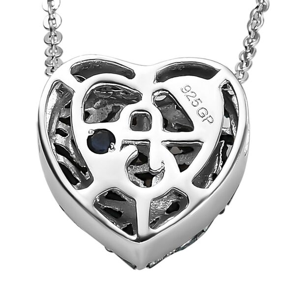 GP Heart Kollektion - blauer Diamant und blauer Saphir-Anh&auml;nger mit Kette in Silber image number 5