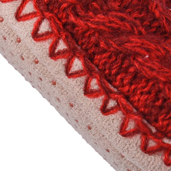 1 Paar superweiche und rutschfeste Kunstfell Hausschuhe, Größe L, 28,5 cm, Rot und Weiß image number 2