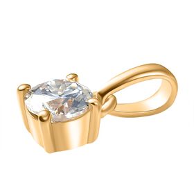 Moissanit Anh&auml;nger, 925 Silber 750 vergoldet - 0,46 ct.