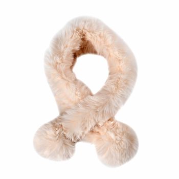 Damen Schal aus Kunstfell, Beige