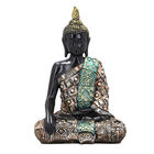 Buddha Statue mit Ornamenten, Schwarz und Gold image number 0
