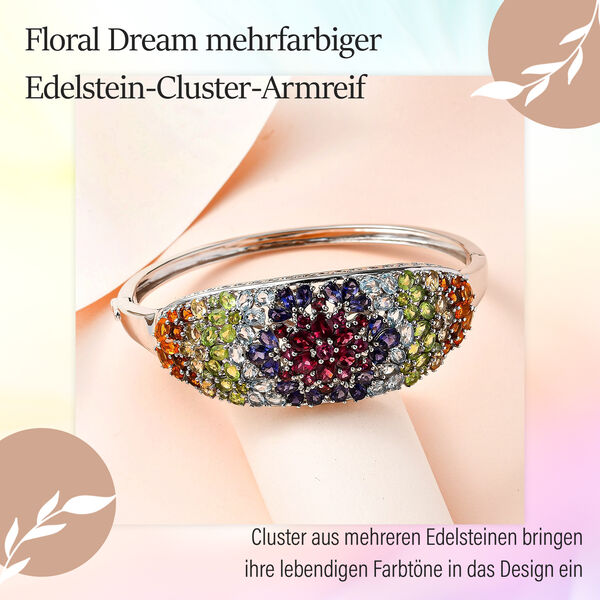 Floral Dream mehrfarbiger Edelstein-Cluster-Armreif- 18,25 ct. image number 7
