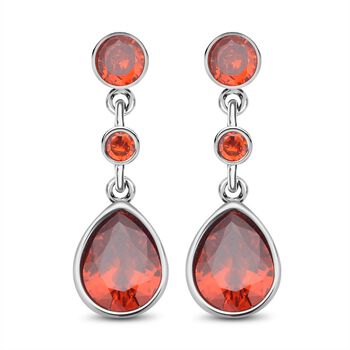 Orange Zirkonia Ohrringe, Edelstahl ca. 12,40 ct