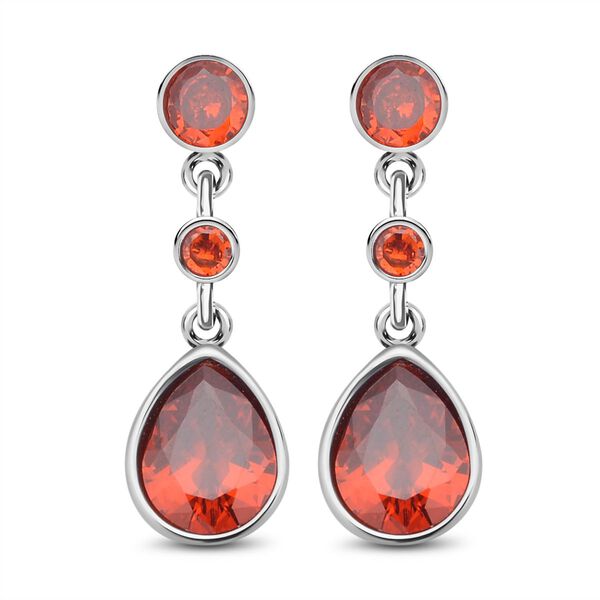 Orange Zirkonia Ohrringe, Edelstahl ca. 12,40 ct