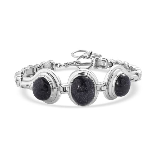 Blauer Sandstein Armband ca. 19 cm Edelstahl ca. 17.28 ct image number 0