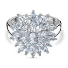 Himmelblauer Topas Ring 925 Silber platiniert (Größe 17.00) ca. 2,67 ct