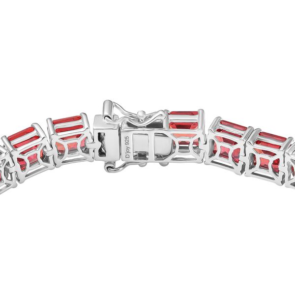 Dawn's Embrace - D joy Lab Created Padparadscha-Saphir Armband ca. 19 cm 925 Silber rhodiniert ca. 42,80 ct. image number 4