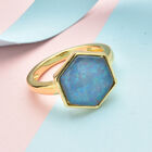 Boulder Opal Triplett Ring 925 Silber vergoldet  ca. 3,75 ct image number 1