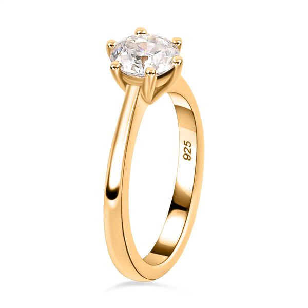 100 Facetten Moissanit Ring, 925 Silber Gelbgold Vermeil - 1,01 ct. image number 5