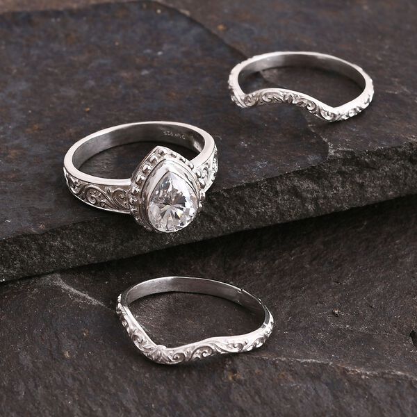 Royal Bali - D Joy Moissanit Ring 925 Silber (Gr&ouml;&szlig;e 19.00) ca. 2.46 ct image number 1