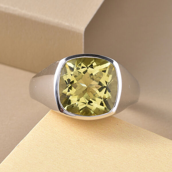 Ouro Verde-Quarz-Ring, 925 Silber platiniert  ca. 6,06 ct image number 2