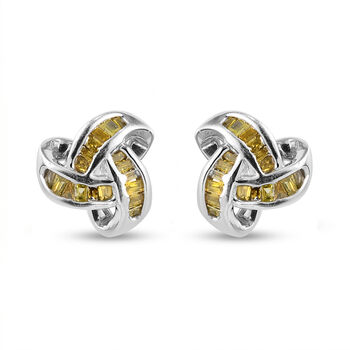 Rote Diamant keltische Knoten-Ohrstecker in Silber