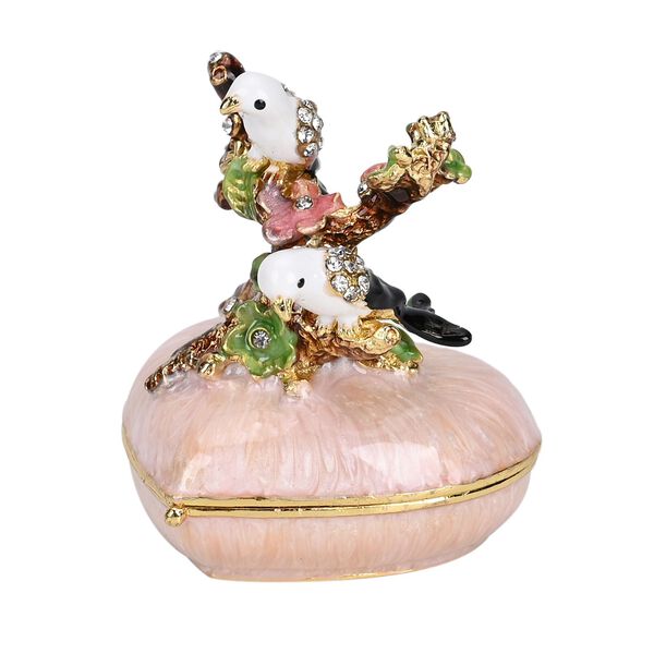 Emaillierte Schmuckbox in Herzform, 5,5x5,5cm, Braun image number 0