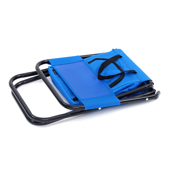 Campingstuhl mit eingebauter K&uuml;hltasche, 32x27x34 cm, Blau image number 4