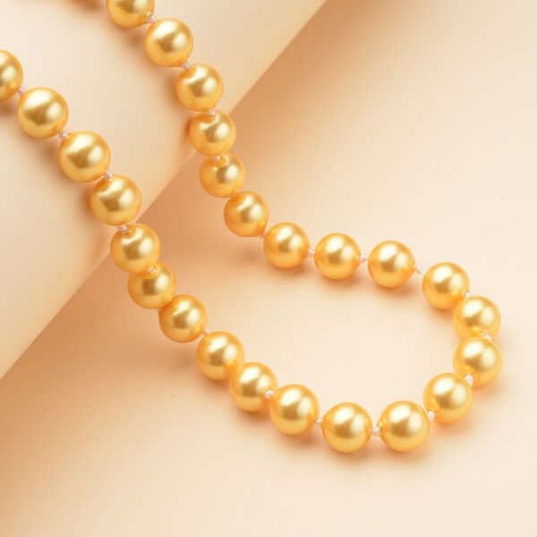 Goldene Muschelkernperlen-Halskette, ca. 45 cm, silberfarben image number 2