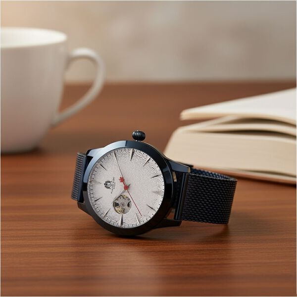 LUXUS SAMMLER EDITION - William Hunt Uhr, SEIKO AUTOMATIK Uhrwerk, Saphir Glashäuser, 5 ATM, Blaufarben Edelstahl Armband image number 2