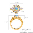 Natürlicher Äthiopischer Opal und Zirkon Halo Ring 925 Silber 585 Vergoldet image number 6