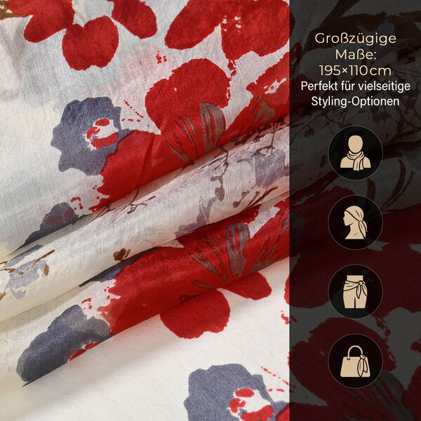 Chaos by Elsie Multicolor Kroko-Pr&auml;gung Echtleder Crossbody Tasche mit RFID-Schutz und Mini-Taschenlampe und LA MAREY Schal aus 100 % Maulbeerseide image number 15