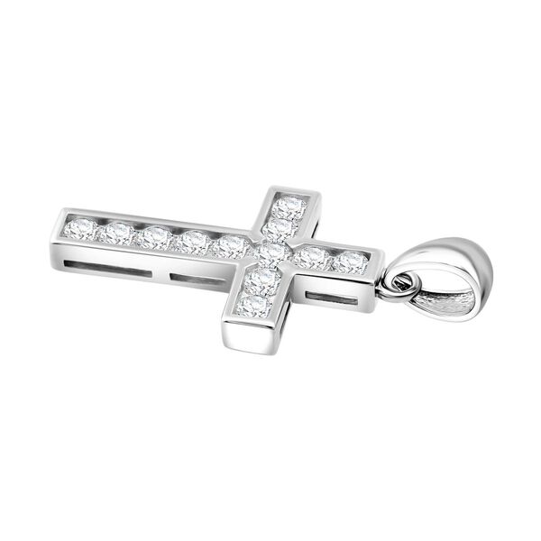 LUSTRO STELLA wei&szlig;er Zirkonia Kreuz Anh&auml;nger image number 3