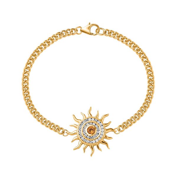 GP Celestial Dream Kollektion - AA Citrin, Zirkon  und Kanchanaburi blaues Saphir-Armband, 19cm - 1,04 ct.