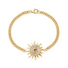 Giuseppe Perez AA Citrin, Weißer Zirkon Armband ca. 19 cm 925 Silber Gelbgold Vermeil ca. 1,04 ct.