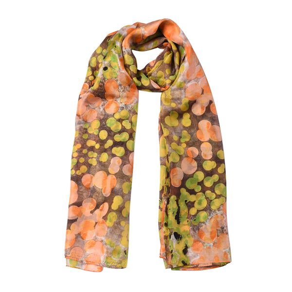 LA MAREY - 100% nat&uuml;rlicher, bedruckter Maulbeerseiden-Schal in Geschenkbox, 110x180 cm, Gelb image number 4