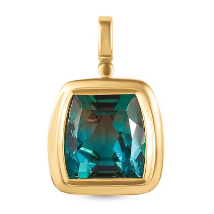 Aqua Terra Costa Quarz Triplett-Anh&auml;nger, 925 Silber vergoldet ca. 6,68 ct