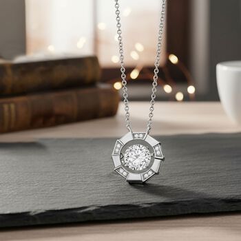 RADIANTA GRA zertifiziert Moissanit (D-VVS) Halskette ca. 45 cm 925 Silber rhodiniert ca. 1.88 ct