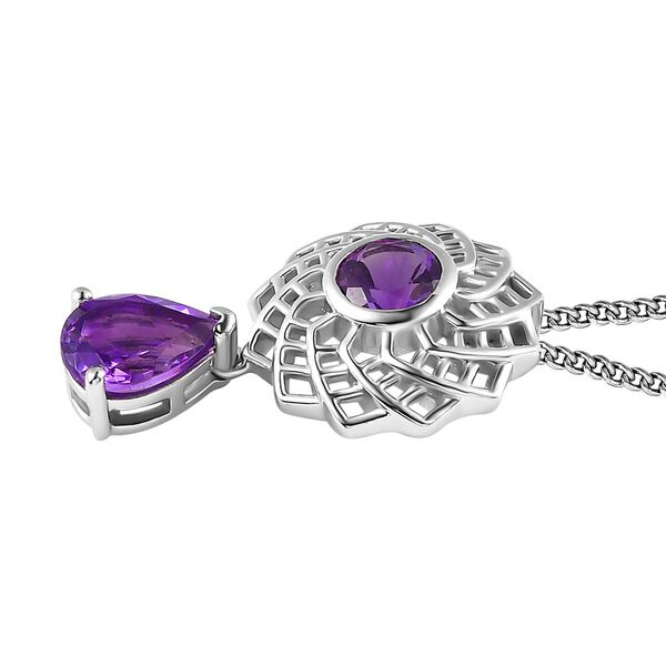 AA Marokkanischer Amethyst Schmuckset 925 Silber platiniert ca. 2,25 ct. image number 4