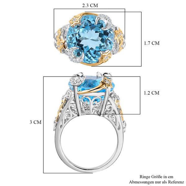 GP Celestial Dream Kollektion - Himmelblauer Topas, Zirkon und Kanchanaburi blauer Saphir-Ring - 12,87 ct. image number 7