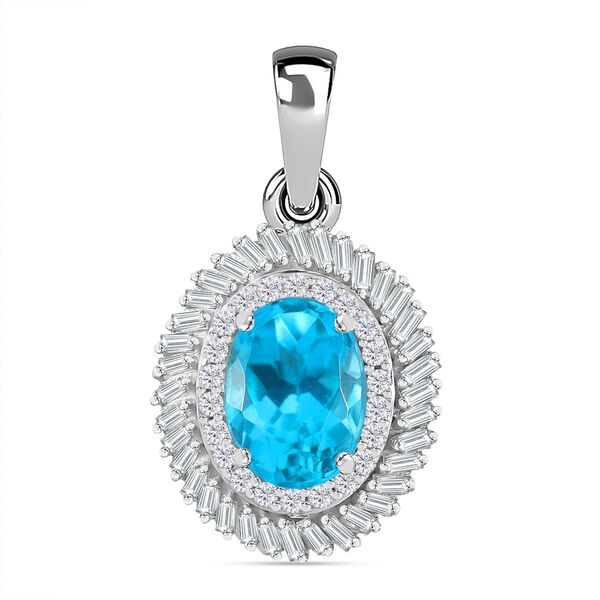 AA Lagunen Apatit und Diamant Anhänger - 1,82 ct. image number 0