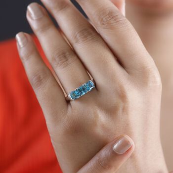 RHAPSODY - AAAA Lagunen Turmalin (ASSCHER SCHLIFF), Wei&szlig;er Diamant SGL zertifiziert Ring 950 Platin (Gr&ouml;&szlig;e 17.00) ca. 2.28 ct