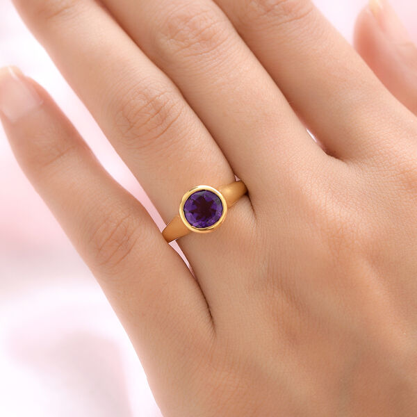 Natürlicher, marokkanischer Amethyst-Ring, 925 Silber vergoldet  ca. 1,86 ct image number 3