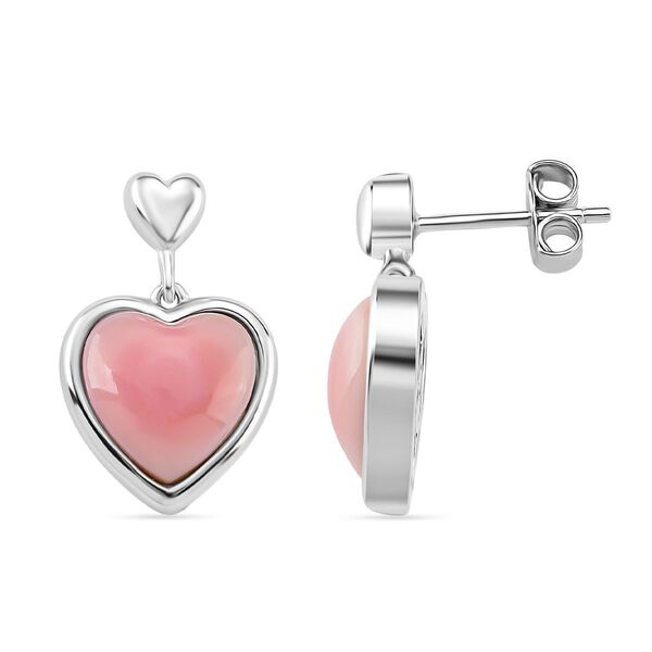 D'Joy Nat&uuml;rlicher Rosa K&ouml;nigsmuschel Perle (10 mm) Ohrringe 925 Silber rhodiniert image number 0