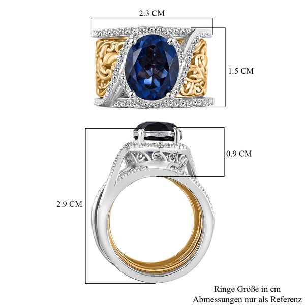 2er-Set- Ceylonfarbene Quarz Triplett Ringe - 3,30 ct. image number 8