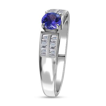 AAA Tansanit und Zirkon Ring - 0,79 ct.