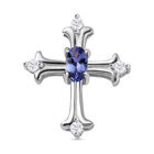 Tansanit, Moissanit Anhänger 925 Silber rhodiniert ca. 0.34 ct