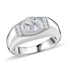 Moissanit Ring 925 Silber rhodiniert (Größe 16.00) ca. 1,09 ct