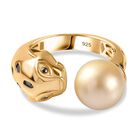 AA Goldene Südsee Perle Ring 925 Silber 750 Gelb Vermeil (Größe 17.00) ca. 8,00 ct image number 0