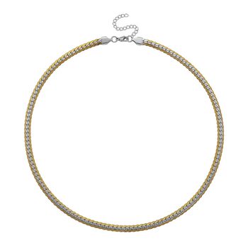 Flache Panzer zweifarbige Halskette, 50+5 cm