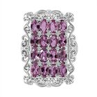 Rosa Turmalin, Weißer Zirkon Ring 925 Silber rhodiniert (Größe 18.00) ca. 3,85 ct