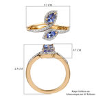 AA Tansanit und Zirkon Bypass Ring 925 Silber vergoldet  ca. 0,84 ct image number 6