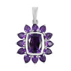 Natürlicher, marokkanischer Amethyst-Anhänger, 925 Silber platiniert ca. 4.09 ct image number 0