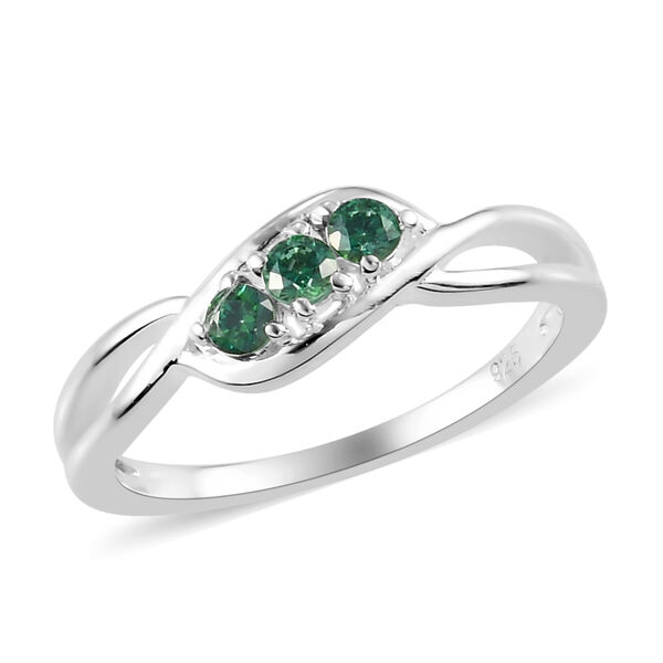 LUSTRO STELLA - feinster, grüner Zirkonia-Ring, 925 Silber image number 4