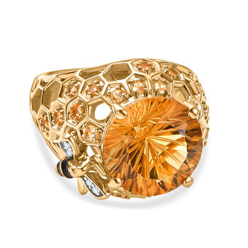 GP Trionfo Kollektion - Citrin Ring 925 Silber 750 Gelbgold Vermeil (Gr&ouml;&szlig;e 21.00) ca. 6.71 ct