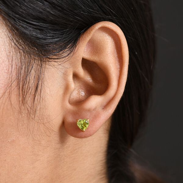 Peridot Ohrstecker 925 Silber vergoldet ca. 1.28 ct image number 2